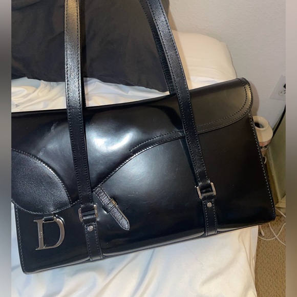 Christian Dior Patent Leather Saddle Flap Shoulder Bag - Picture 3 of 5